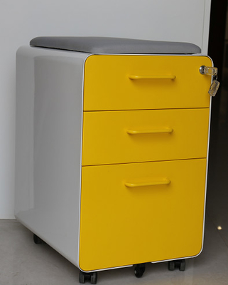 Thiết kế thời trang Bệ di động bằng thép nhỏ 3 ngăn kéo Tủ tài liệu di động Hiện đại