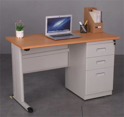 Bàn máy tính bằng kim loại tích hợp bằng gỗ Bàn nội thất văn phòng W1200mm