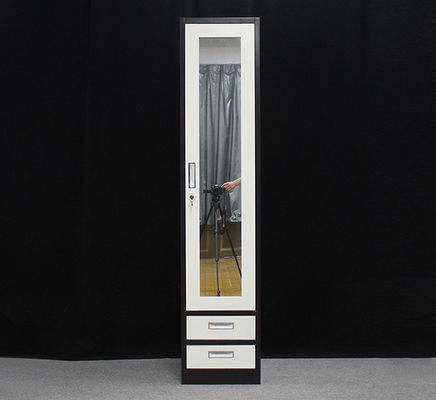 Tủ đựng quần áo bằng kim loại màu đen và trắng với 2 ngăn kéo