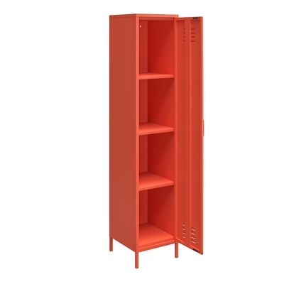Tủ lưu trữ tủ khóa kim loại đơn H1700 màu cam Đóng gói phẳng với chân có thể điều chỉnh