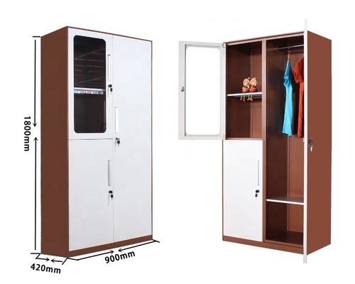 Nội thất phòng ngủ Tủ quần áo Tủ thiết kế 3 cửa Tủ đựng đồ bằng thép Almari Cubby